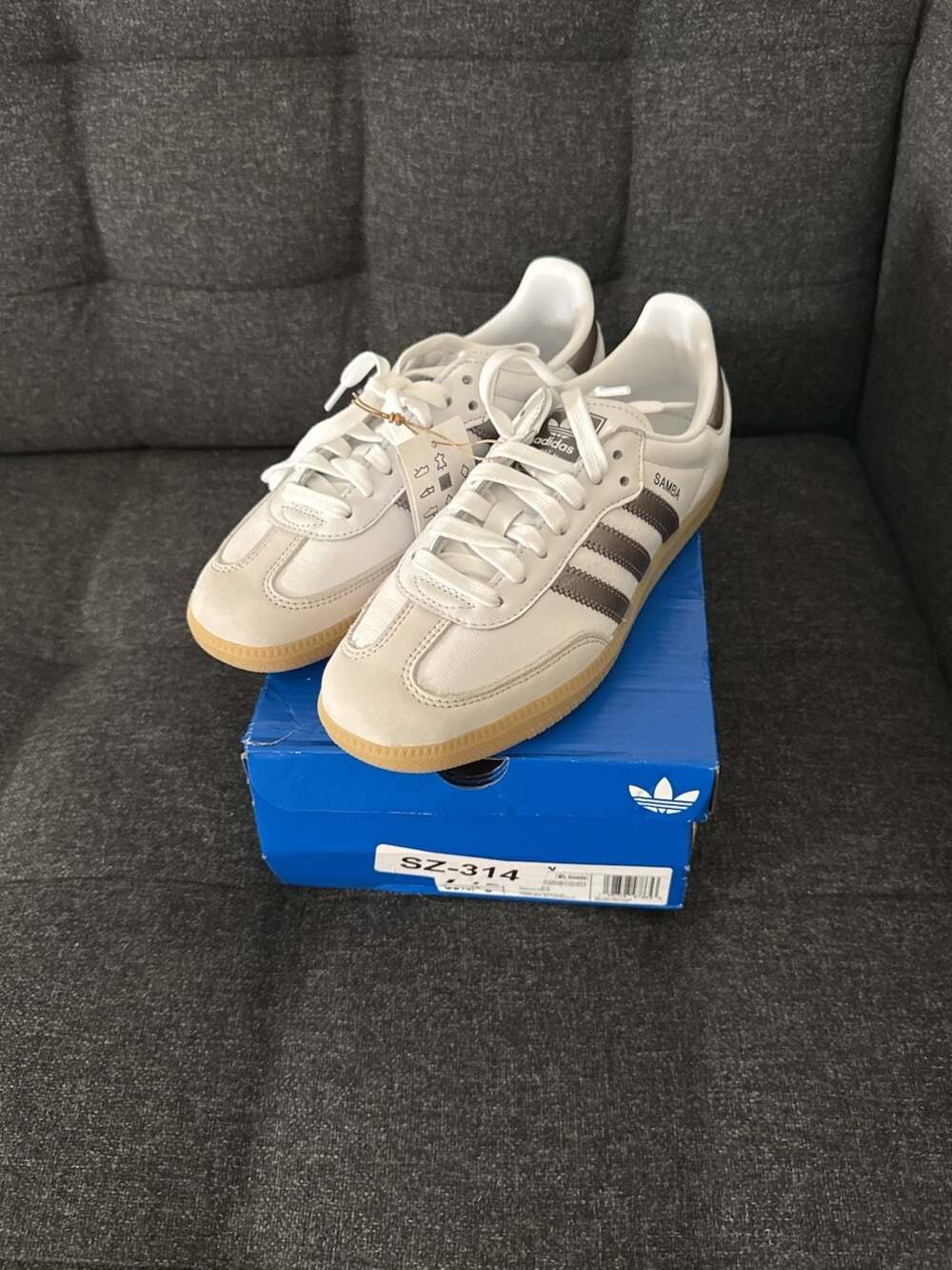 Adidas Samba OG 'Cloud White Coffee Metallic' Sneakers - 7.5W